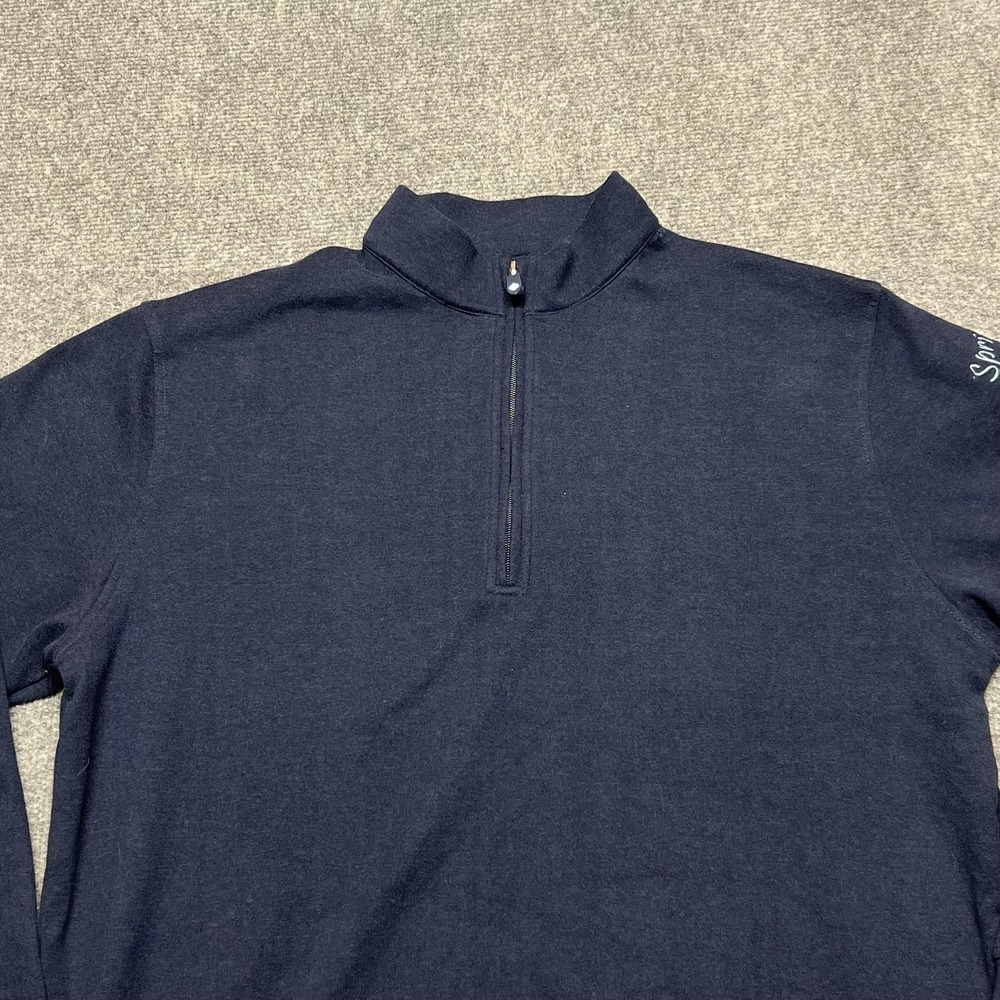 Pins & Aces Pullover Mens Medium Blue 1/4 Zip Long Sleeve Golf Shirt Top